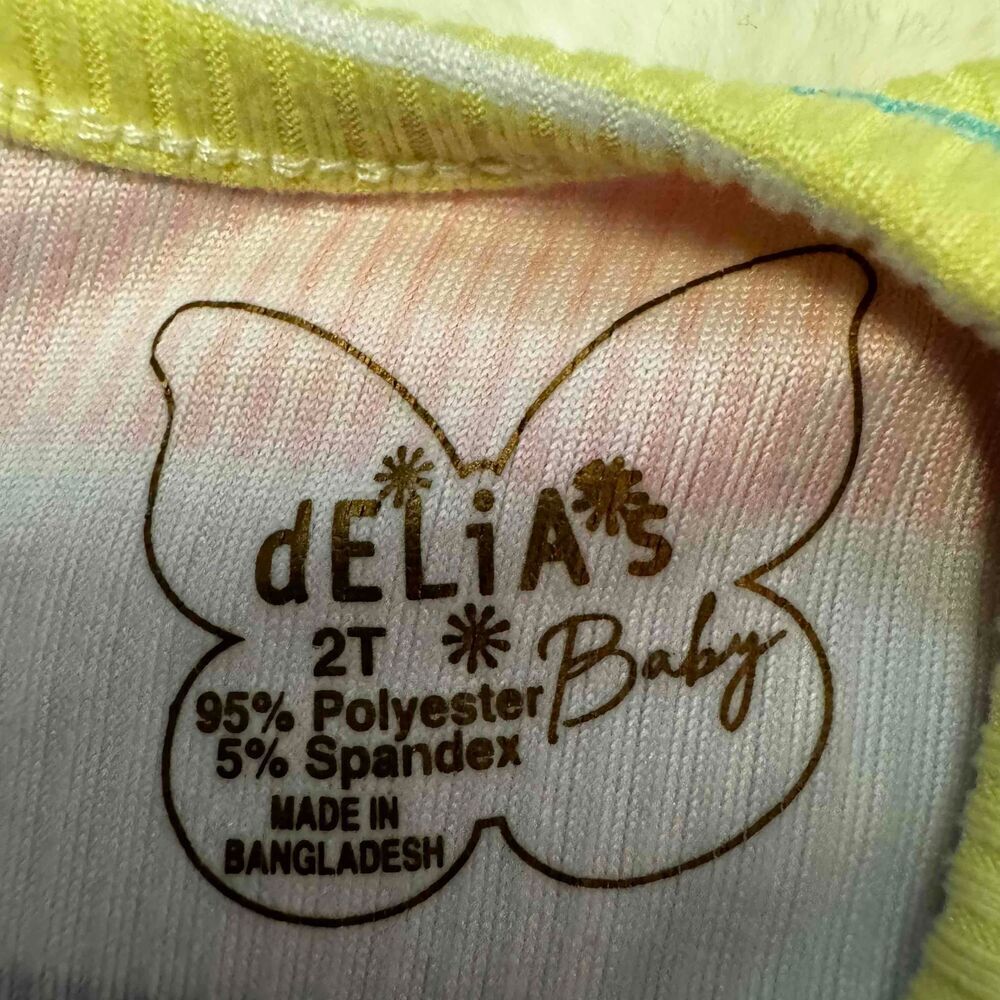 DELIAS Baby Girls Striped Romper Sleeveless Denim Vest Set Multicolor 2T NWT - Picture 7 of 14